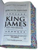 Bíblia Feminina Evangélica de Estudo King James Jardim Secreto Letra Hipergigante Capa Dura