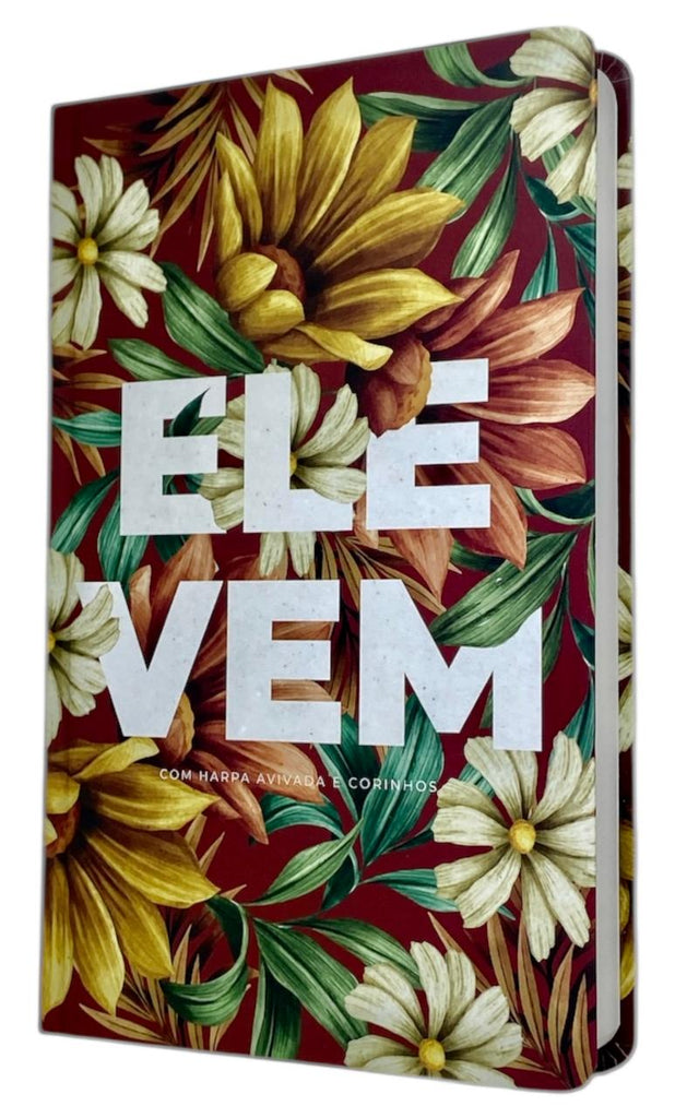 Bíblia Sagrada Feminina Slim Ele Vem Capa Dura Letra Comum ARC Com Harpa Avivada