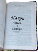 Bíblia Sagrada Feminina Slim Ele Vem Capa Dura Letra Comum ARC Com Harpa Avivada
