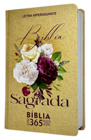 Bíblia Sagrada 365 Dias Letra Hipergigante Capa Dura Buquê Rosas Linguagem Arc