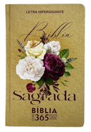 Bíblia Sagrada 365 Dias Letra Hipergigante Capa Dura Buquê Rosas Linguagem Arc