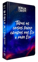 Bíblia Evangélica Fem e Masc 365 Dias Letra Hipergigante Capa Dura Nébula Arc Com Reflexões