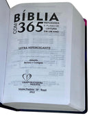 Bíblia Evangélica Fem e Masc 365 Dias Letra Hipergigante Capa Dura Nébula Arc Com Reflexões