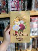 Bíblia Sagrada 365 Dias Letra Hipergigante Capa Dura Buquê Rosas Linguagem Arc