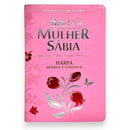 Bíblia Da Mulher Sábia Tulipa Rosa De Estudo Letra Hipergigante Capa Flexível Com Harpa Feminina Arc