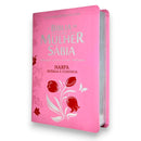Bíblia Da Mulher Sábia Tulipa Rosa De Estudo Letra Hipergigante Capa Flexível Com Harpa Feminina Arc