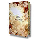 Bíblia Sagrada Feminina Arranjo Flores Laranja Letra Gigante índice na Lateral  Capa Flexível - Full Color