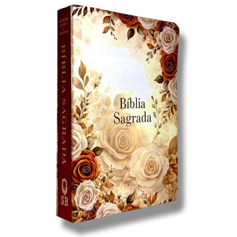 Bíblia Sagrada Feminina Arranjo Flores Laranja Letra Gigante índice na Lateral  Capa Flexível - Full Color