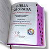 Bíblia Sagrada Feminina Borboleta Flores Pink Letra Gigante índice na Lateral  Capa Flexível - Full Color