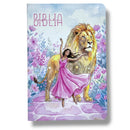 Bíblia Sagrada Feminina Lion Dance Pink Letra Gigante índice na Lateral  Capa Flexível - Full Color