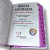 Bíblia Sagrada Feminina Lion Dance Pink Letra Gigante índice na Lateral  Capa Flexível - Full Color