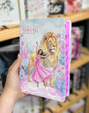 Bíblia Sagrada Feminina Lion Dance Pink Letra Gigante índice na Lateral  Capa Flexível - Full Color