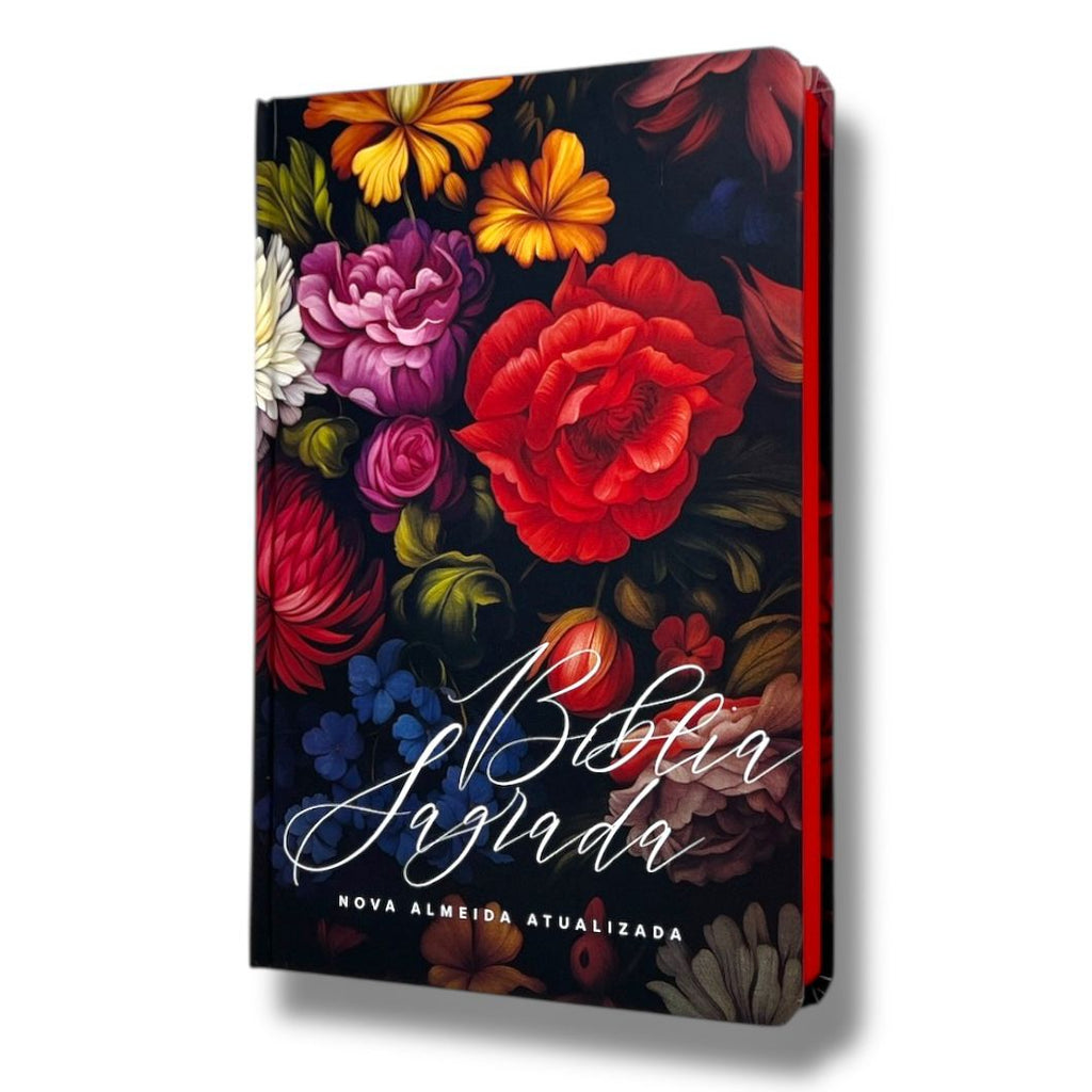 Bíblia Sagrada Evangélica Letra Normal Linguagem NAA Capa Dura Flores Coloridas Feminina