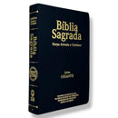Kit 5 Bíblias Masculinas PPM Preta Sagrada Letra Gigante Semi Flexível  Harpa ARC