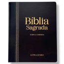 Bíblia Sagrada Letra Grande Jumbo Cor Preta e Marrom com Índice Com Harpa e Divisão Linguagem Arc Para Homem
