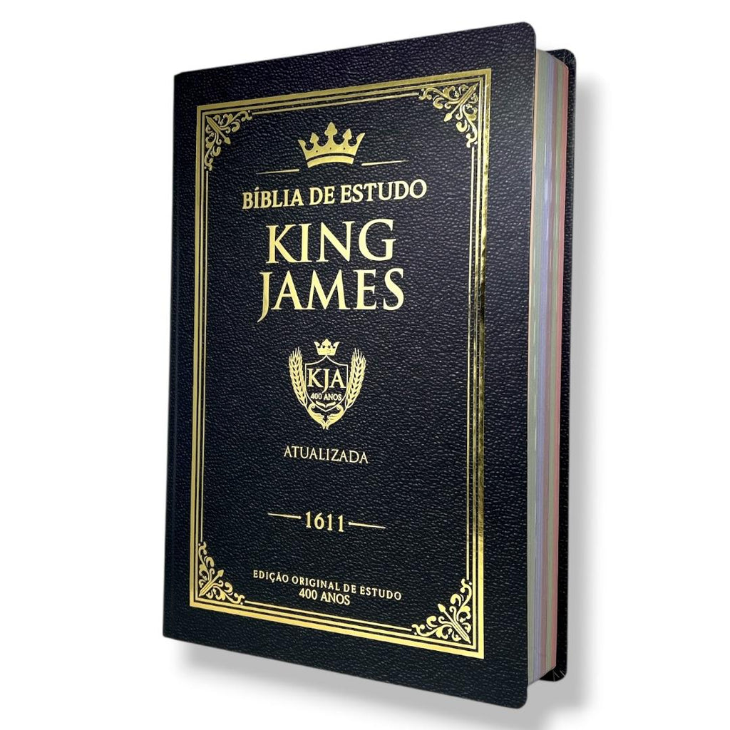 Bíblia King James Imperial Preta de Estudo  - Capa Dura Letra Gigante Masculina e Feminina