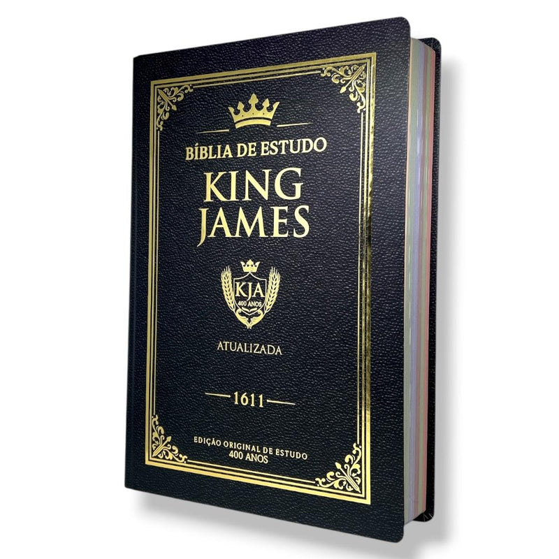 Bíblia King James Imperial Preta de Estudo  - Capa Dura Letra Gigante Masculina e Feminina