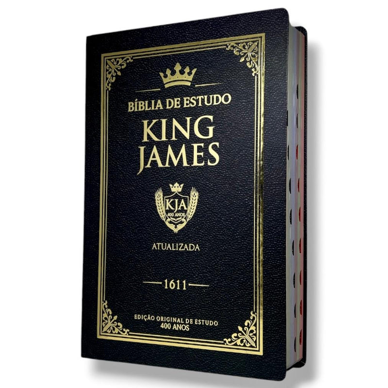 Bíblia de Estudo King James Atualizada - Imperial Preta- Capa Dura Letra Gigante Com Índice