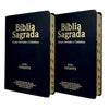Kit 02 Bíblias Pretas Evangélicas Letra Gigante Capa Semiflexível ARC Com Harpa e Índice Masc e Fem