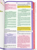 Bíblia de Estudo para o Cotidiano da Mulher Capa Dura Full Color Cerejeira Rosa NVA Gigante Feminina com Capa Protetora