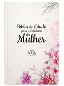 Bíblia de Estudo para o Cotidiano da Mulher Capa Dura Full Color Cerejeira Rosa NVA Gigante Feminina