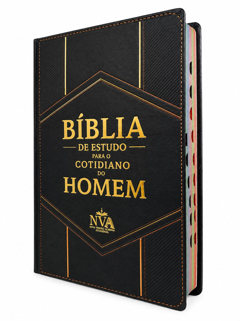 Bíblia de Estudo para o Cotidiano do Homem Capa Dura Clássico NVA Gigante Masculino Com Índice