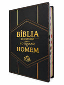 Bíblia de Estudo para o Cotidiano do Homem Capa Dura Clássico NVA Gigante Masculino Com Índice