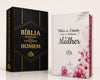 Kit 2 Bíblias de Estudo para o Cotidiano do Homem e Mulher Capa Dura NVA Gigante Masc e Fem Casal com Índice