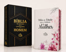 Kit 2 Bíblias de Estudo para o Cotidiano do Homem e Mulher Capa Dura NVA Gigante Masc e Fem Casal com Índice