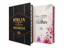 Kit 2 Bíblias de Estudo para o Cotidiano do Homem e Mulher Capa Dura NVA Gigante Masc e Fem Casal com Índice