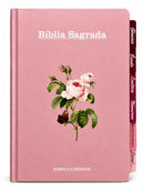 Bíblia Flor Rosa Letra Hipergigante Capa Dura Com Harpa e Aba Já Colada Arc