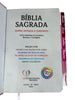 Bíblia Flor Rosa Letra Hipergigante Capa Dura Com Harpa e Aba Já Colada Arc
