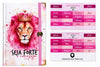 Bíblia Capa Dura Com Elástico Rosa E Medalhão Letra Gigante Com Harpa - Seja Forte E Aba Feminina
