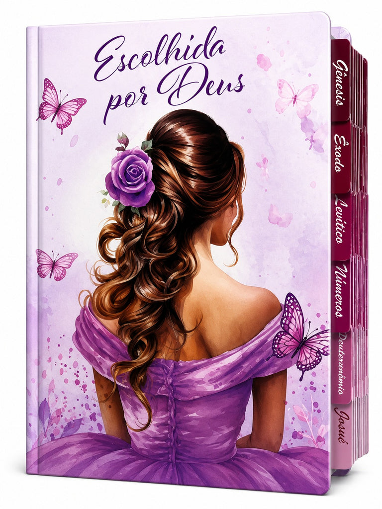 Bíblia Escolhida Por Deus Letra Gigante Capa Dura Com Harpa E Abas Coladas Feminina Arc