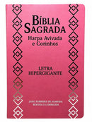 Kit Casal 2 Bíblias Evangélicas Luxo Letra Hipergigante Capa Semi Flexível Premium Arc com Harpa Para Casal