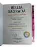 Bíblia Capa Dura Com Elástico Rosa E Medalhão Letra Gigante Com Harpa - Escolhida por Deus E Aba Feminina