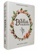 Bíblia Evangélica Letra Jumbo Grande Capa Dura Flor Minimalista Arc Com Harpa e Abas Adesivas