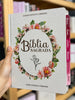 Bíblia Evangélica Letra Jumbo Grande Capa Dura Flor Minimalista Arc Com Harpa e Abas Adesivas