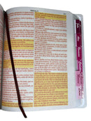 Bíblia Evangélica Letra Jumbo Grande Capa Dura Flor Minimalista Arc Com Harpa e Abas Adesivas