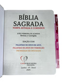 Bíblia Evangélica Letra Jumbo Grande Capa Dura Flor Minimalista Arc Com Harpa e Abas Adesivas