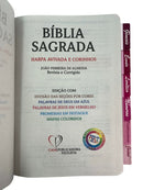 Bíblia Circulo Floral Letra Hipergigante Capa Dura Com Abas Femininas e Harpa Arc