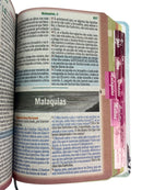 Bíblia Circulo Floral Letra Hipergigante Capa Dura Com Abas Femininas e Harpa Arc