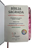 Bíblia Leão Seja Forte e Corajosa Cor Preta Letra Gigante Capa Dura Com Harpa E Abas Feminina Arc