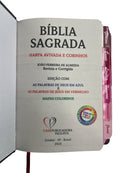 Bíblia Leão Seja Forte e Corajosa Cor Preta Letra Gigante Capa Dura Com Harpa E Abas Feminina Arc