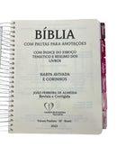 Bíblia Anote Espiral Evangélica Filha do Rei Com Abas e Elástico Linguagem Arc e Espaço Para Anotações
