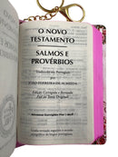 Mini Bíblia de Bolso e Chaveiro O Novo Testamento & Salmos e Provérbios - ACF Feminina Capa Dura Filha do Rei