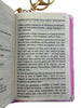 Mini Bíblia de Bolso e Chaveiro O Novo Testamento & Salmos e Provérbios - ACF Feminina Capa Dura Rosa Deus é Bom
