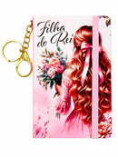 Mini Bíblia de Bolso e Chaveiro O Novo Testamento & Salmos e Provérbios - ACF Feminina Capa Dura Filha do Rei