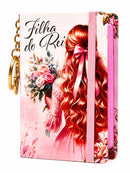 Mini Bíblia de Bolso e Chaveiro O Novo Testamento & Salmos e Provérbios - ACF Feminina Capa Dura Rosa Filha do Rei