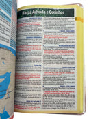 Bíblia Deus Floral Letra Gigante Capa Flexível Com Harpa e Índice Feminina Arc